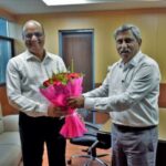 CMD CCL P M Prasad (right) welcoming new Director Technical at CCL Darbhanga House, Ranchi