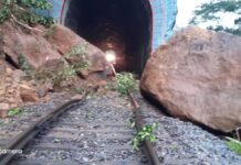 Bengaluru-Mangaluru railway track cleared of boulders, train services resume
