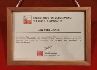 कोल इंडिया को मिला “India’s Best Workplaces in Mining and Quarrying 2026” का सम्मान
