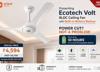 Power Cut की टेंशन खत्म! Orient का नया Battery वाला BLDC Fan, 10 घंटे तक देगा ठंडी हवा